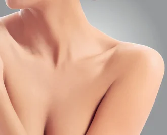 Ultherapy skin lifting Amsterdam - close-up of a woman's neck and decolletage Close-up of a woman's neck and decolletage for Ultherapy skin lifting in Amsterdam